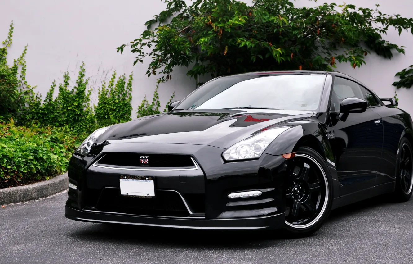 Фото обои car, black, R35, Nissan GTR