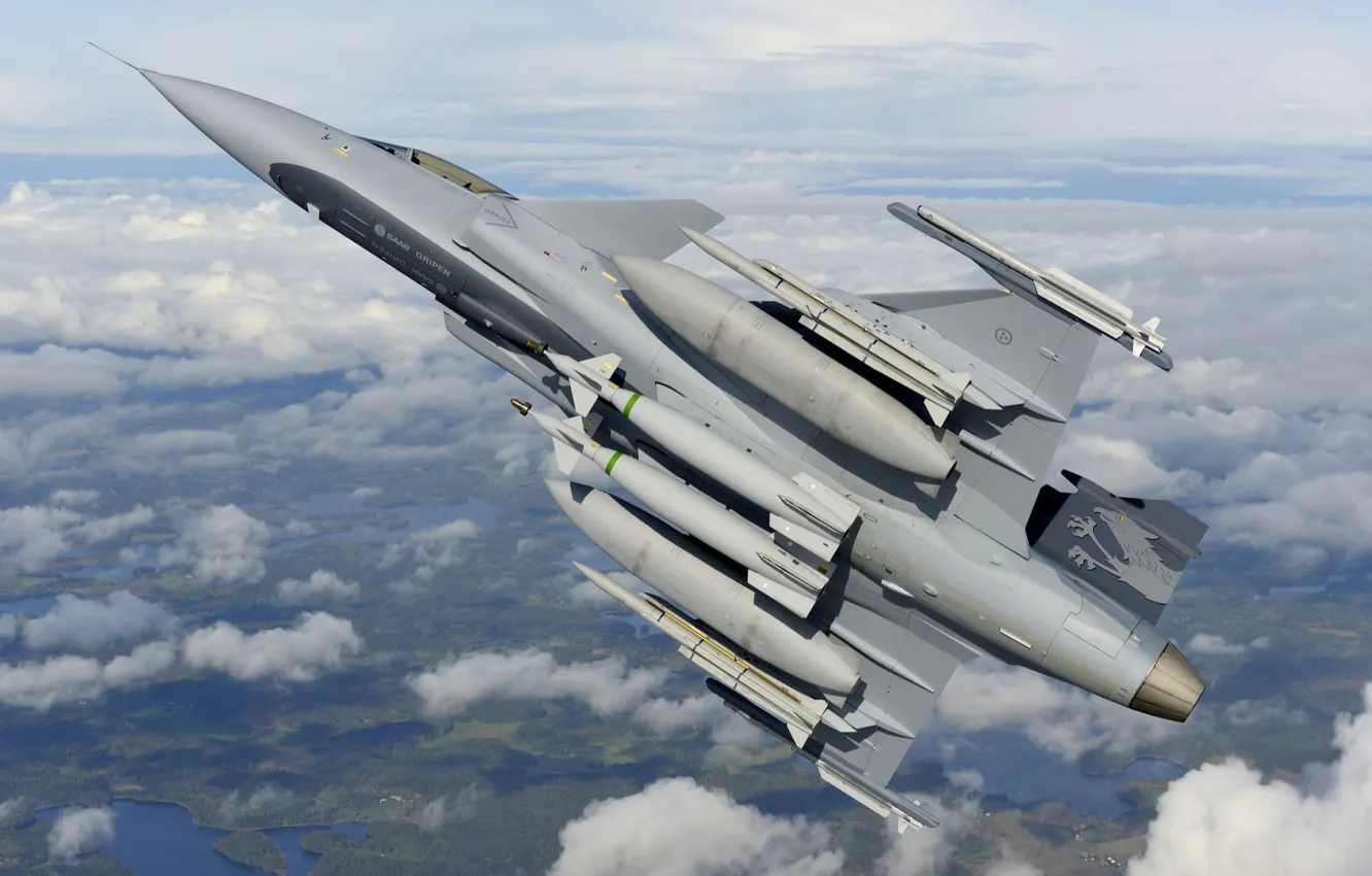Фото обои Saab, поколения, Gripen, JAS 39, шведский многоцелевой истребитель, четвёртого