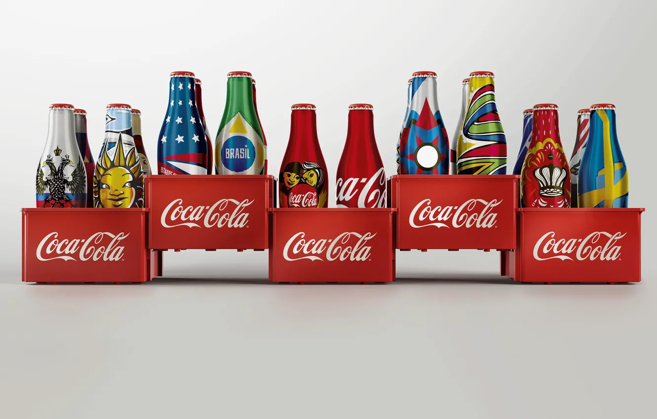Фото обои бутылка, напиток, история, Coca Cola, дизайт