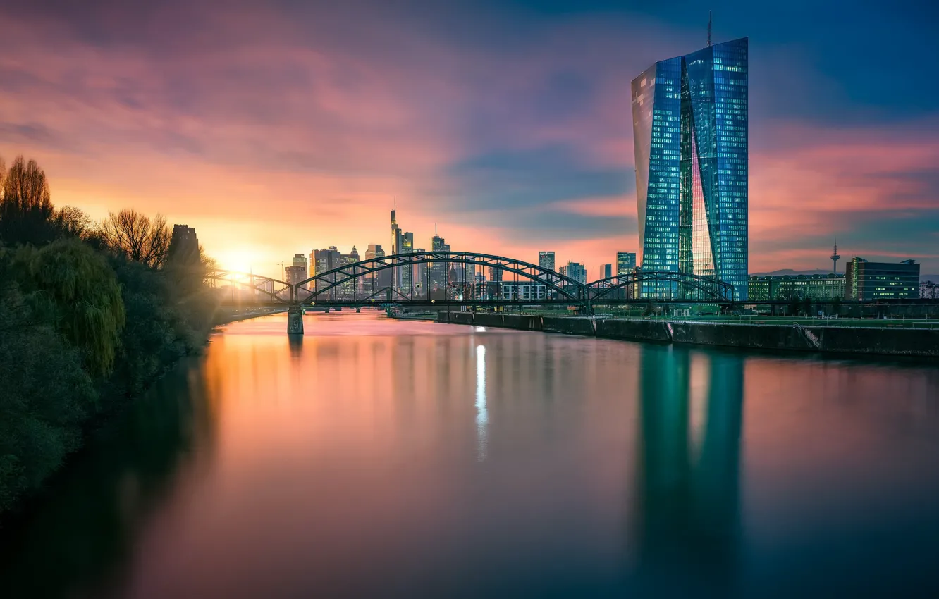 Фото обои Frankfurt, European Central Bank, Hesse, Innenstadt