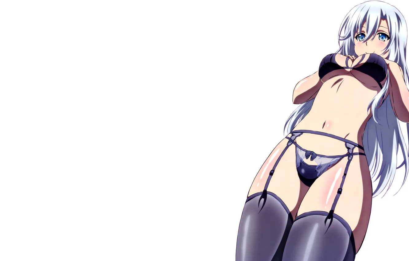Фото обои girl, sexy, lingerie, pantsu, bra, cleavage, panties, thighhighs