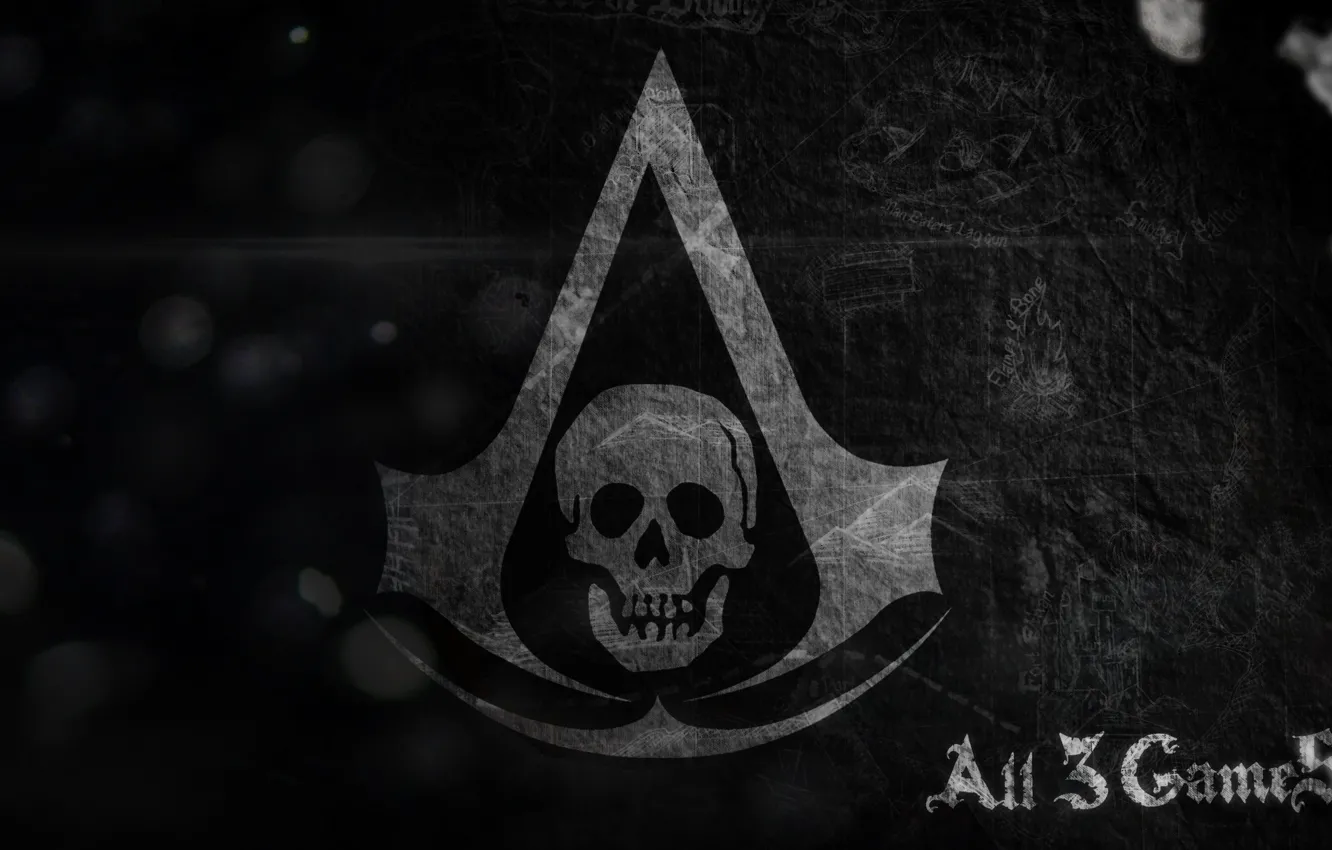 Фото обои череп, флаг, символ, ассасины, Assassin’s Creed IV: Black Flag