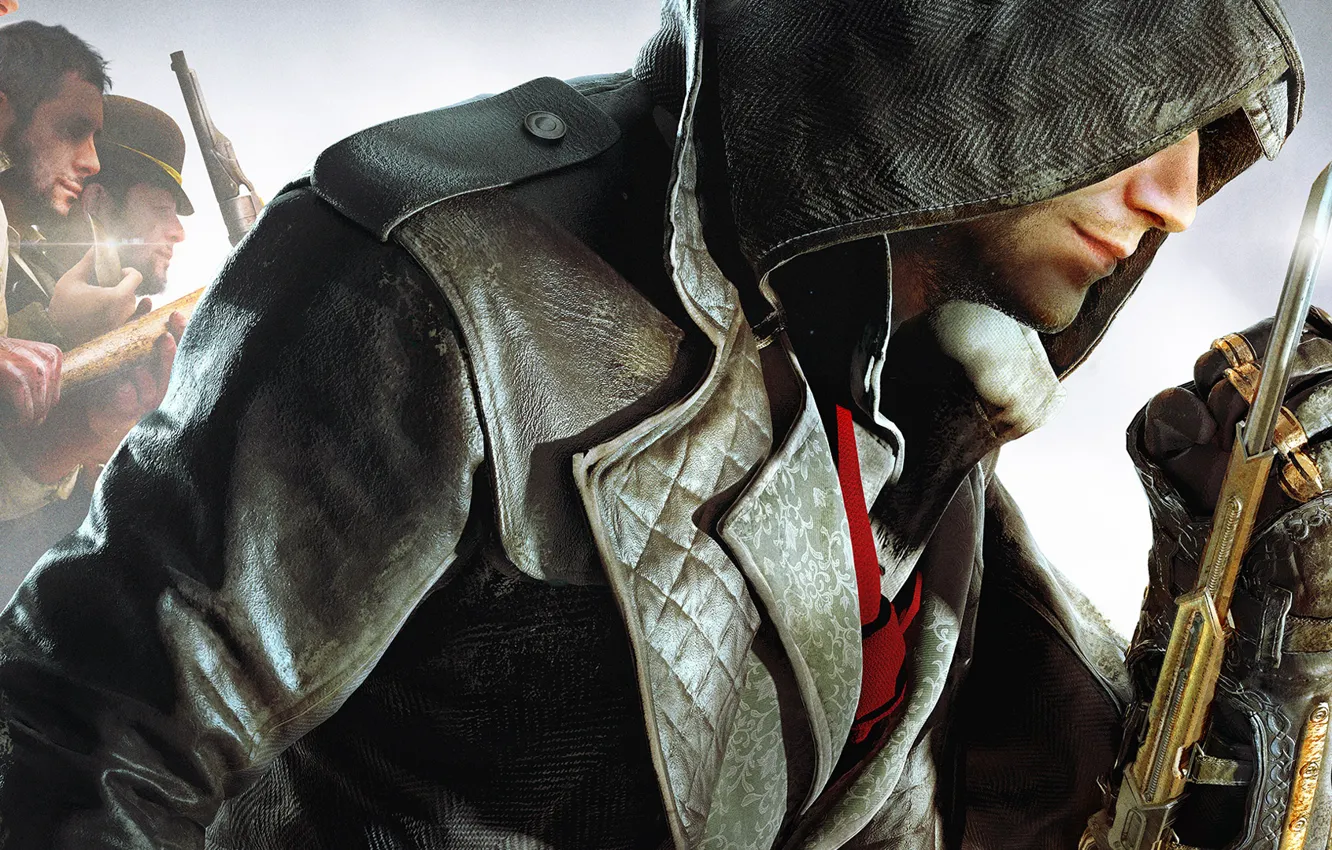 Фото обои капюшон, банда, Ubisoft, клинок, убийцы, ассасины, Assassin's Creed: Syndicate, Джейкоб Фрай