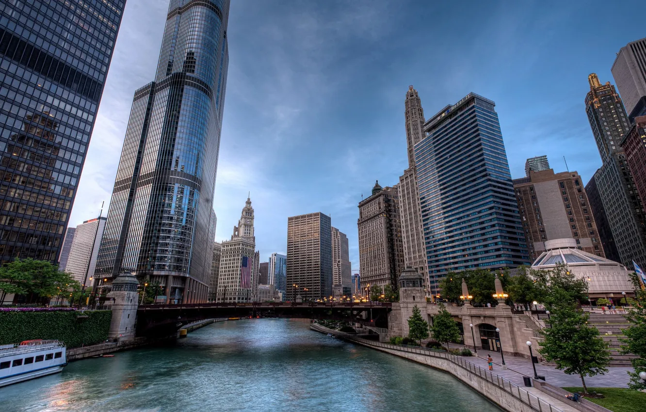 Фото обои city, небоскребы, USA, америка, чикаго, Chicago, сша