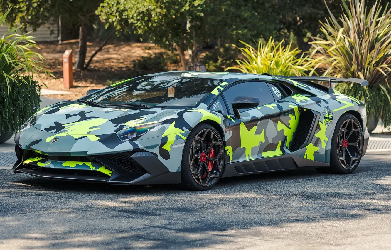Фото обои Lamborghini, Tuning, Avendator, camouflage
