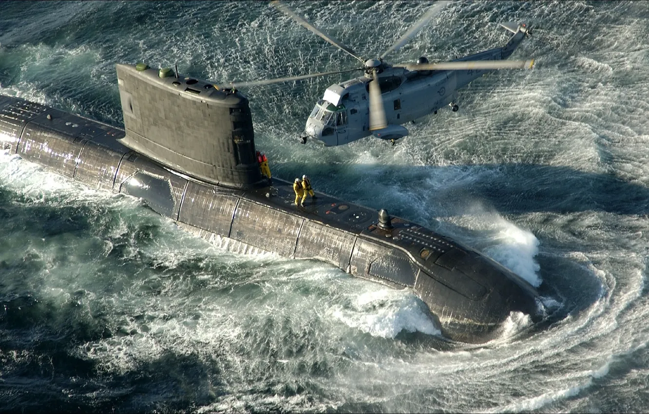 Фото обои техника, USA, вертолёт, подводная лодка, helicopter, weapons, submarine, arms