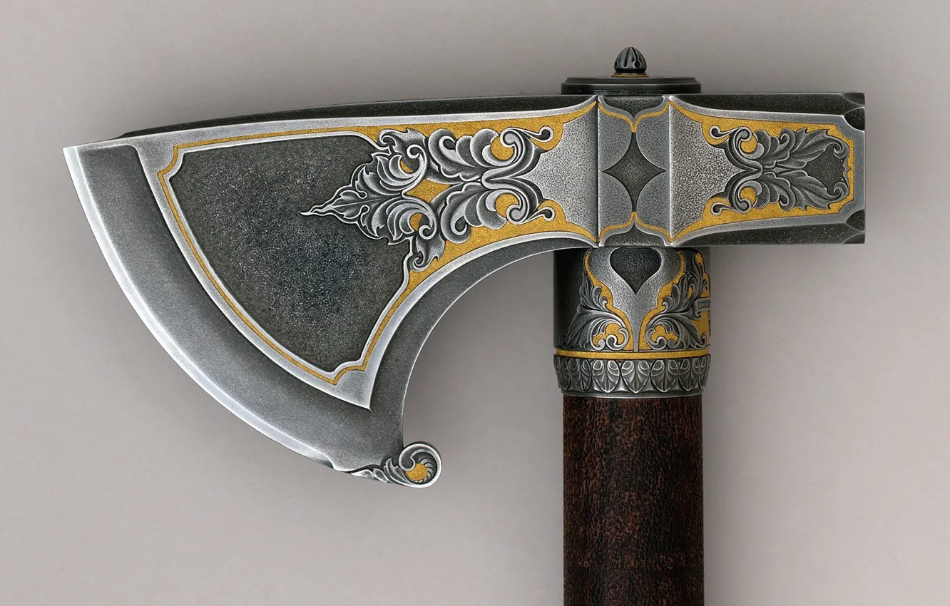 Фото обои axe, metal, gun, weapon, wood, blade, medieval weapon, handmade