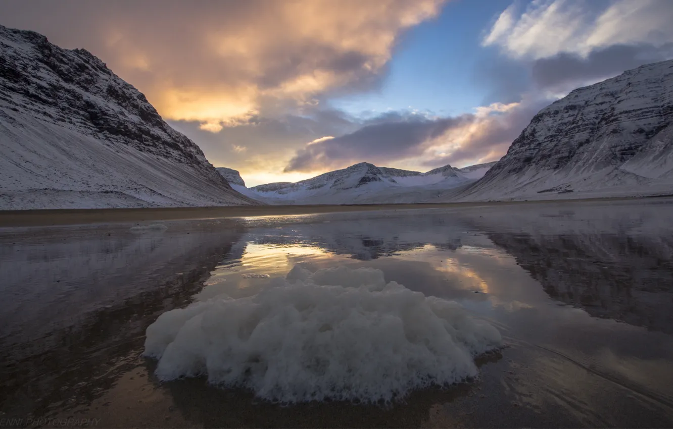 Фото обои холод, лед, снег, горы, озеро, льдина