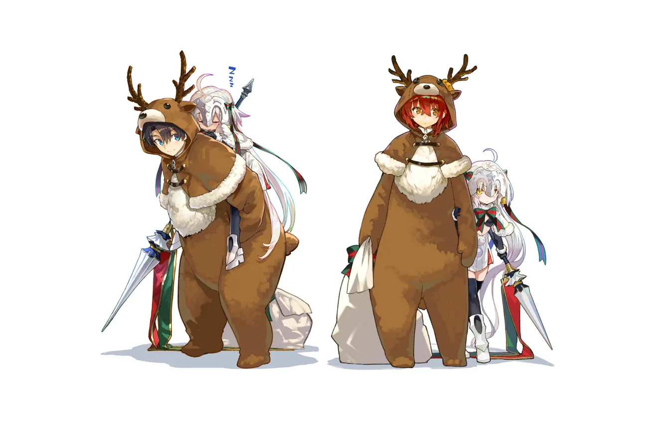 Фото обои Рождество, девочка, Новый год, мешки, Fate / Grand Order, Судьба великая кампания
