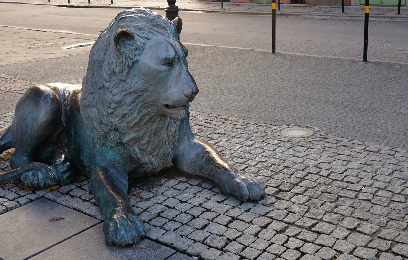 Фото обои lion, statua, monument