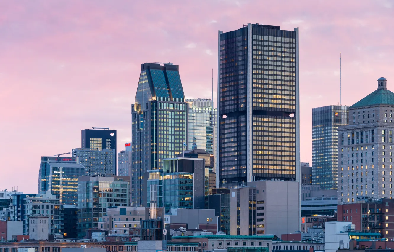 Фото обои skyline, panorama, skyscraper, montreal canada, montreal skyline