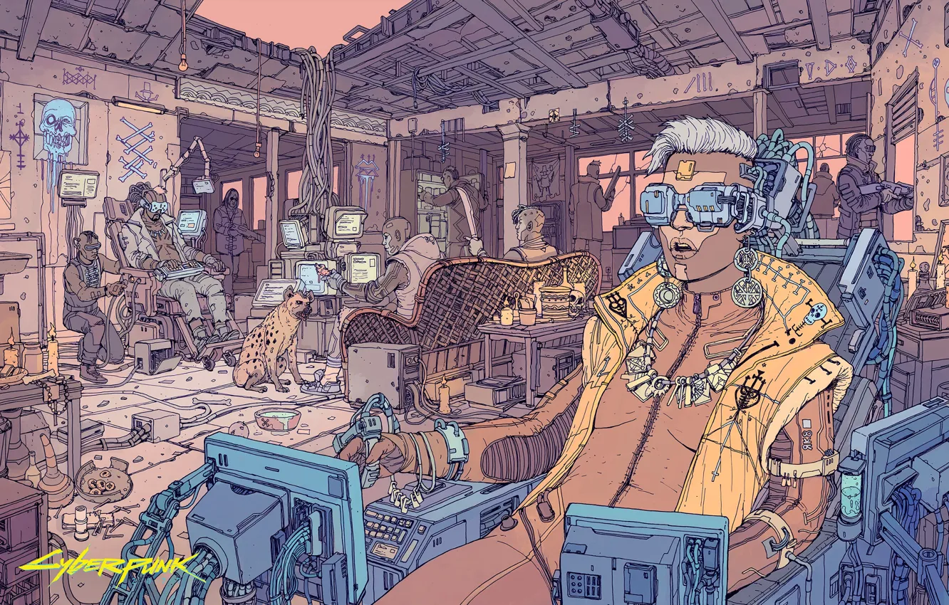 Фото обои человек, здания, руины, киборг, Cyberpunk 2077, Киберпанк 2077