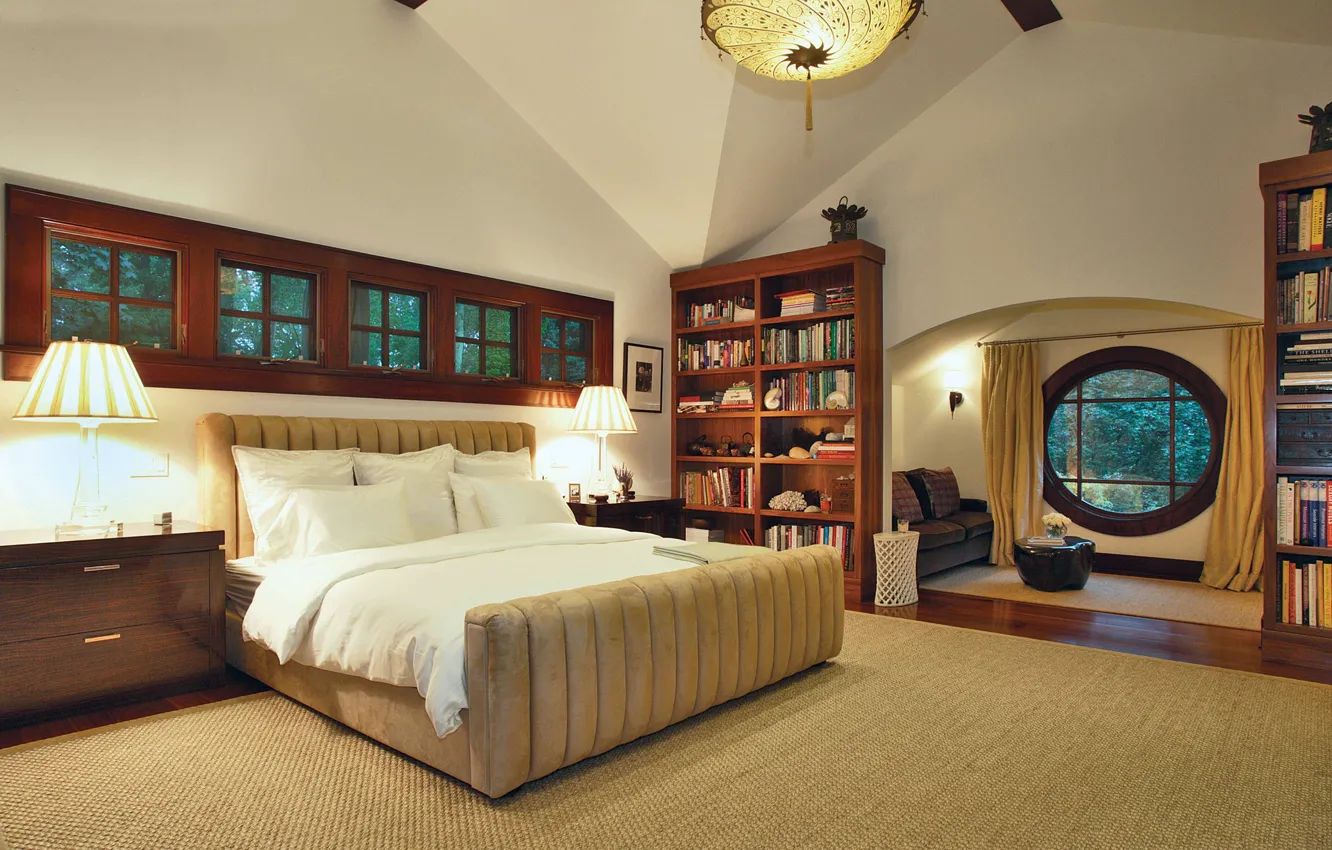 Фото обои design, style, fantastic, interior, villa, large, bedroom, cozy