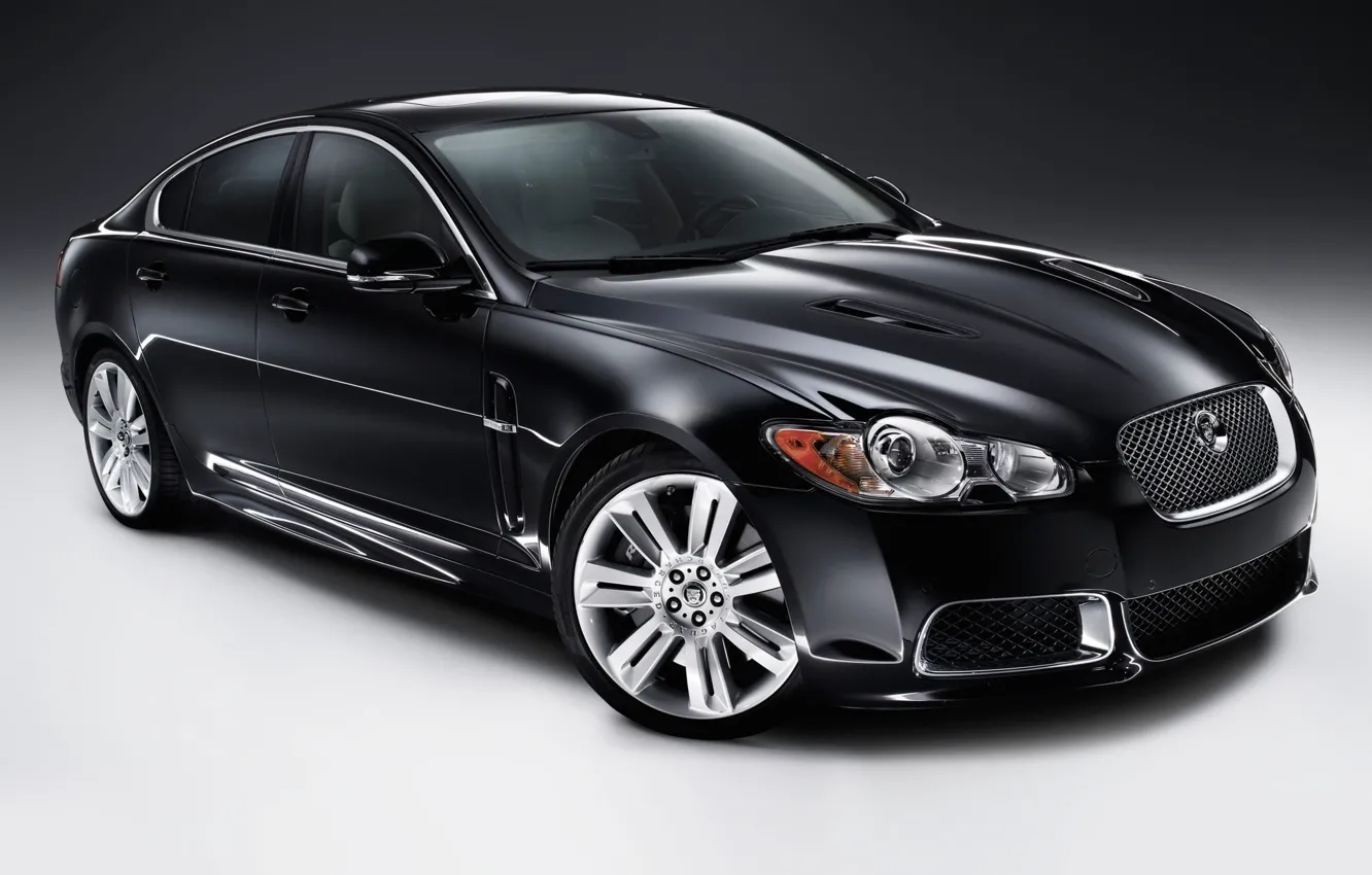Фото обои чёрный, Jaguar, автомобиль, седан