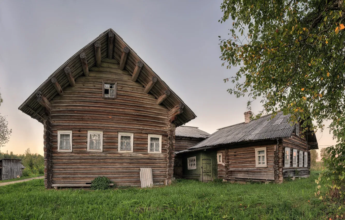Фото обои деревня, русский север, Архангельская область, Гарь, Каргопольский район