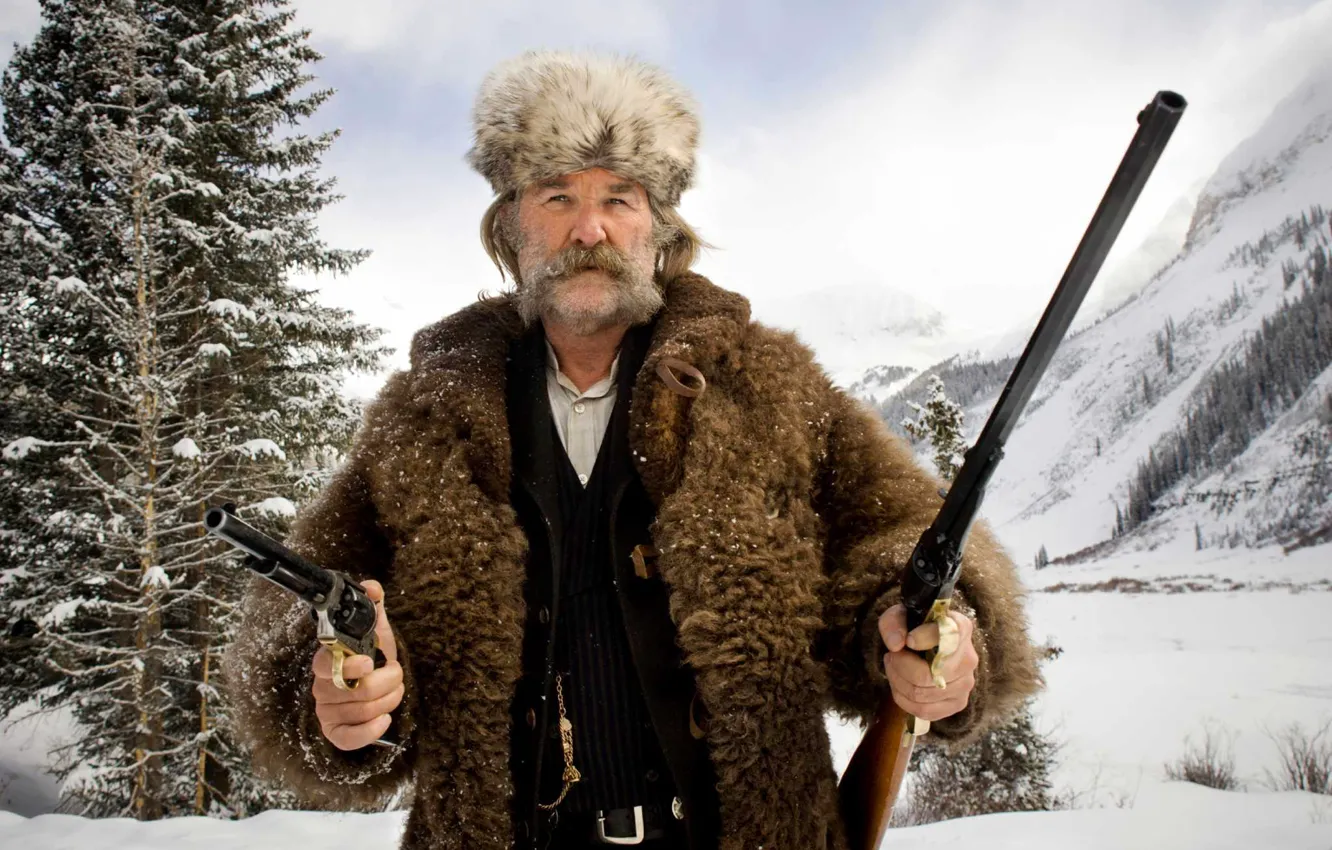 Фото обои Kurt Russell, Курт Рассел, Quentin Tarantino, Квентин Тарантино, The Hateful Eight, Омерзительная восьмерка