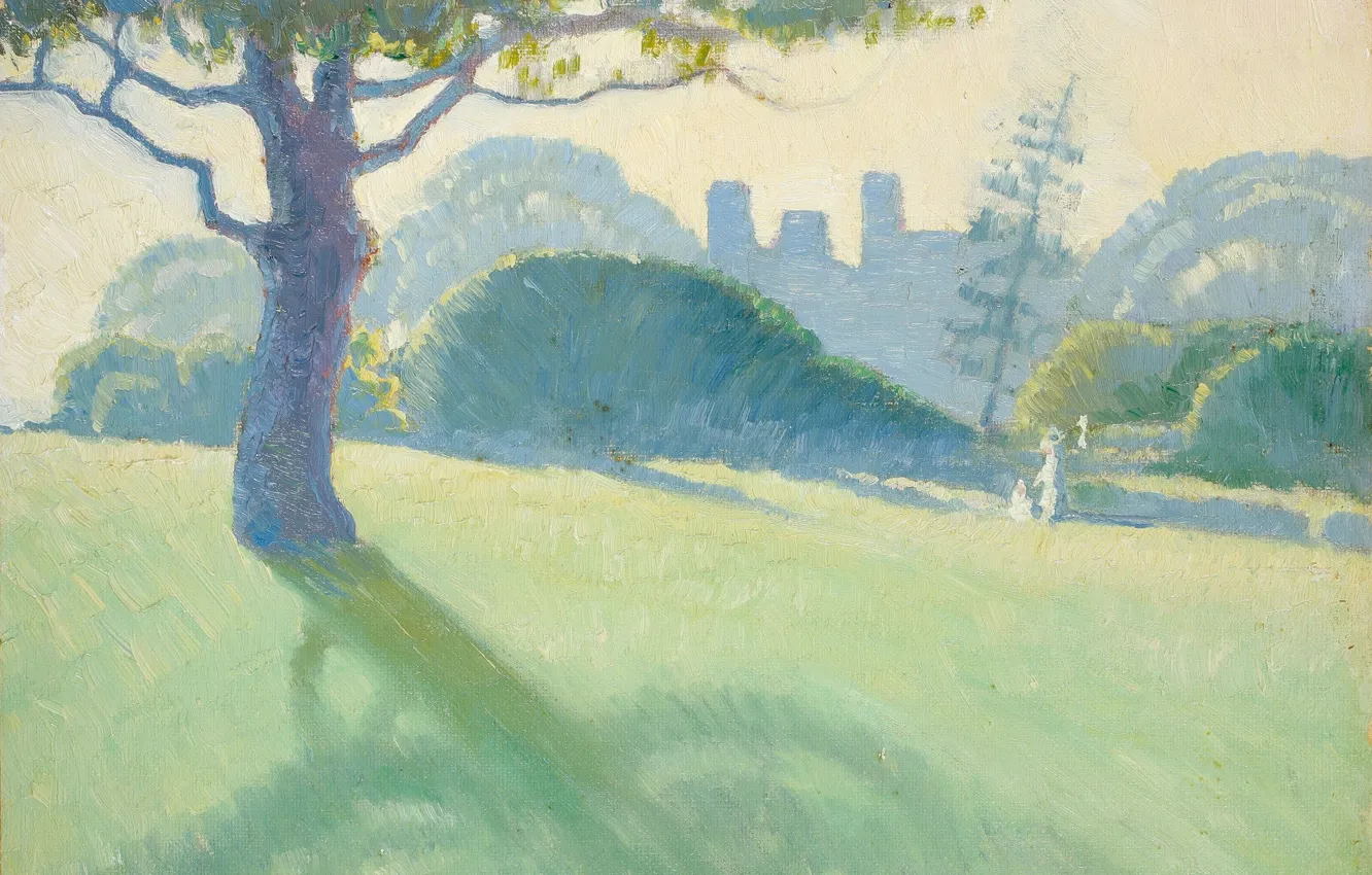 Фото обои пейзаж, картина, 1918, Roy De Maistre, Рой де Местр, Across the Domain
