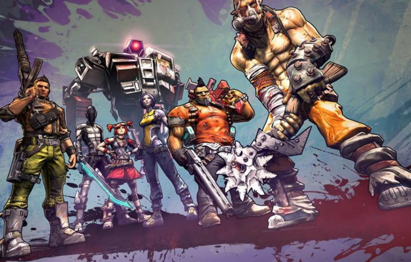 Фото обои Maya, Borderlands 2, Zer0, Axton, characters