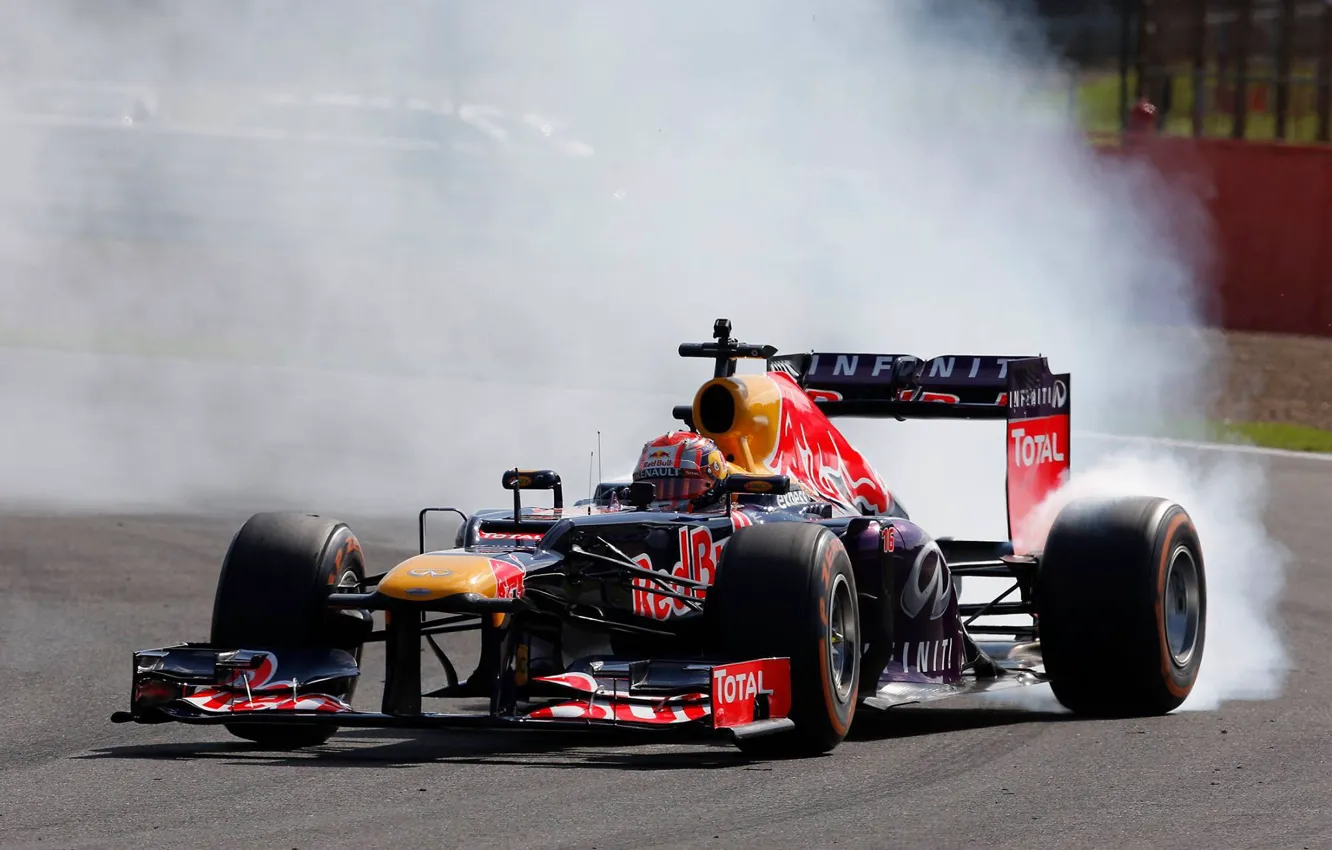 Фото обои Дым, Formula 1, Red Bull