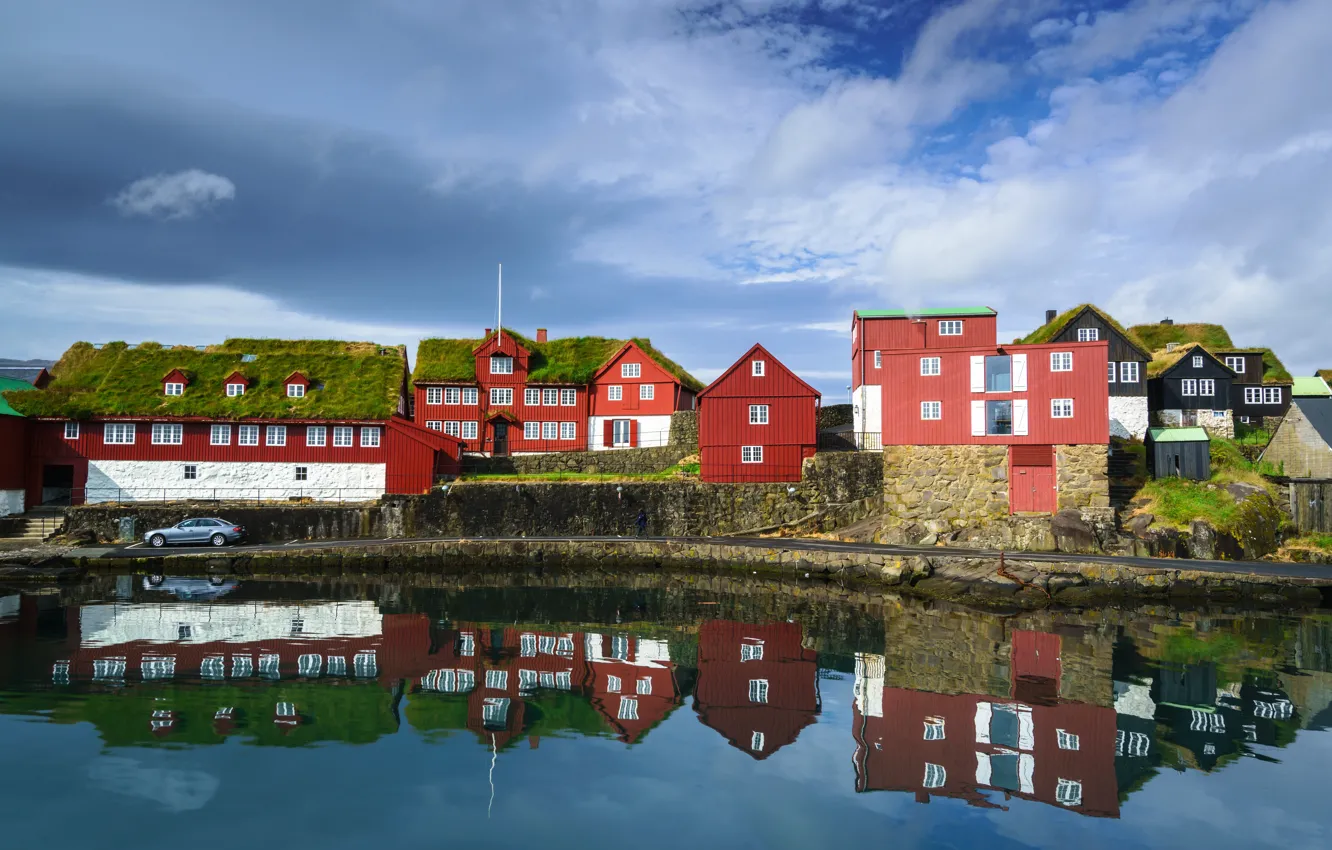Фото обои домики, Фарерские острова, Tórshavn