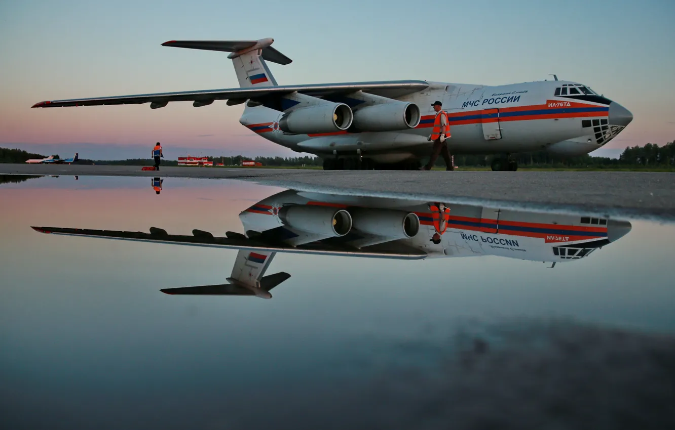Фото обои Россия, самолёт, МЧС, Ил-76, Грузовой
