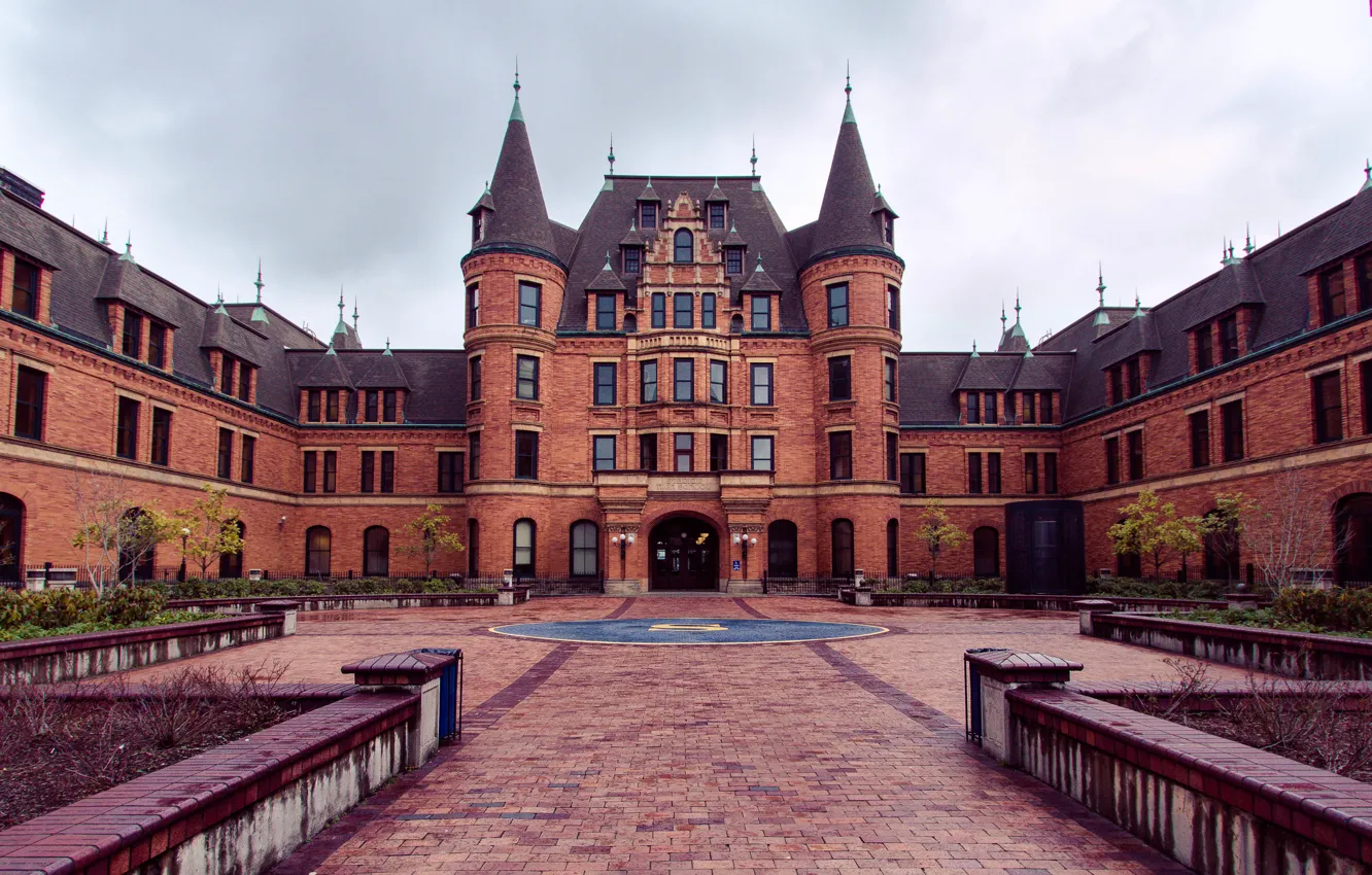 Фото обои USA, United States, bricks, Washington, downtown, America, entrance, Tacoma