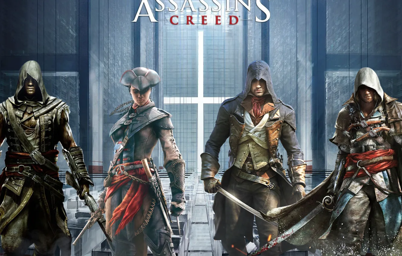 Фото обои Assassins Creed, Ubisoft, Эдвард, ассасины, Адевале, Арно, Авелина