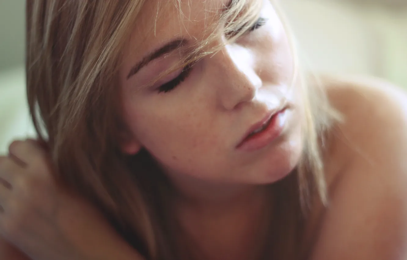 Фото обои девушка, настроение, портрет