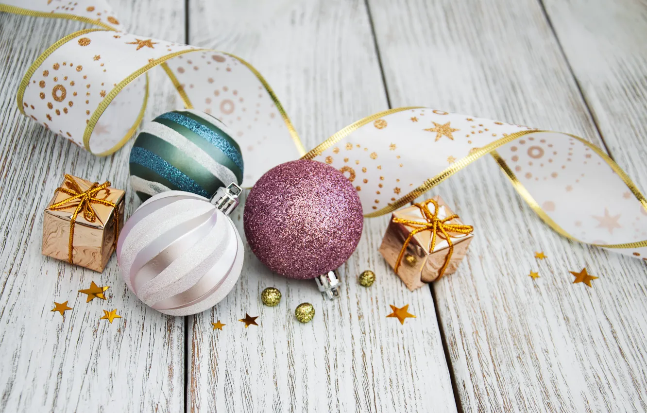 Фото обои праздник, шары, новый год, композиция, Olena Rudo