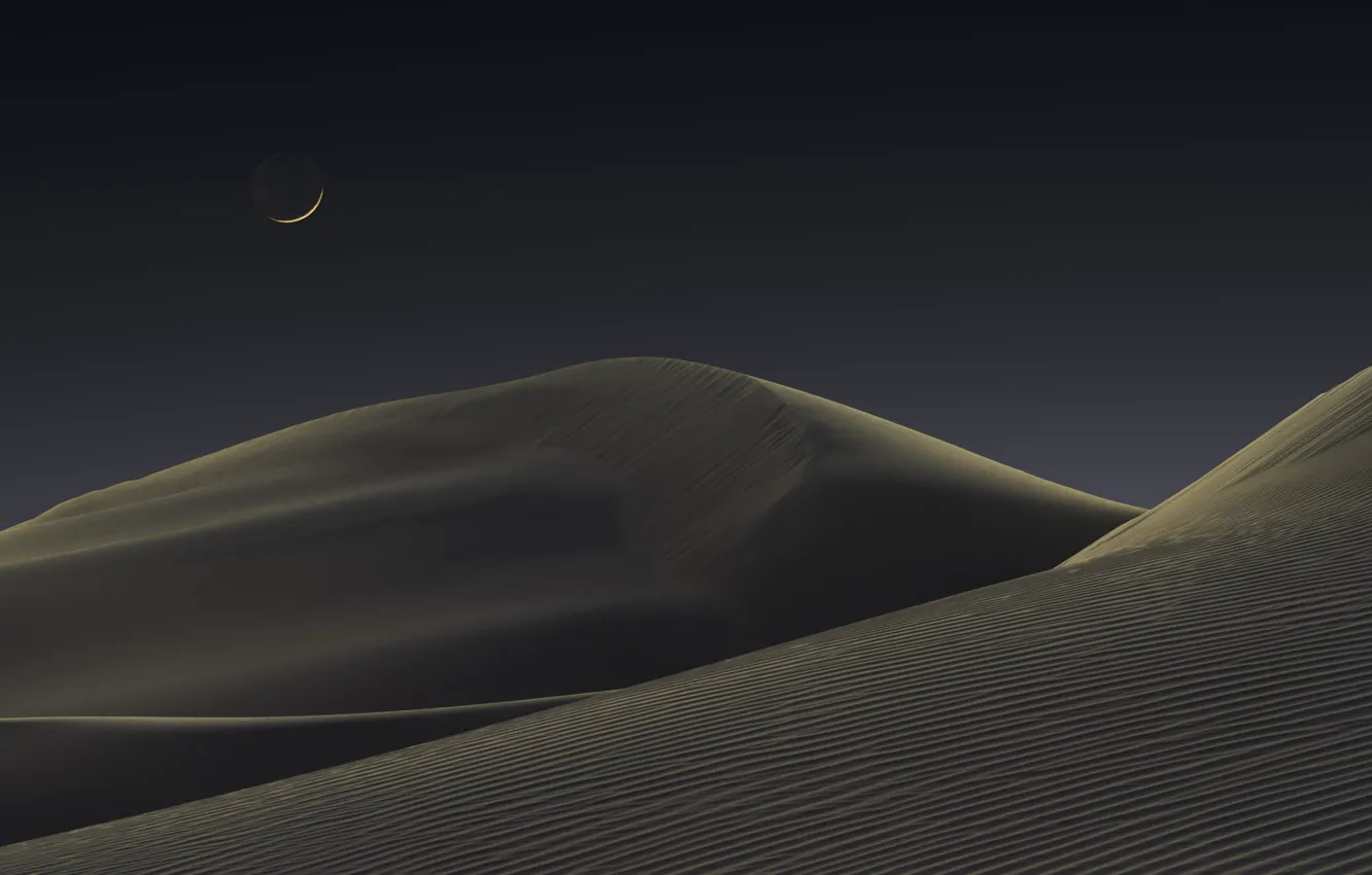 Фото обои moon, eclipse, night, dunes