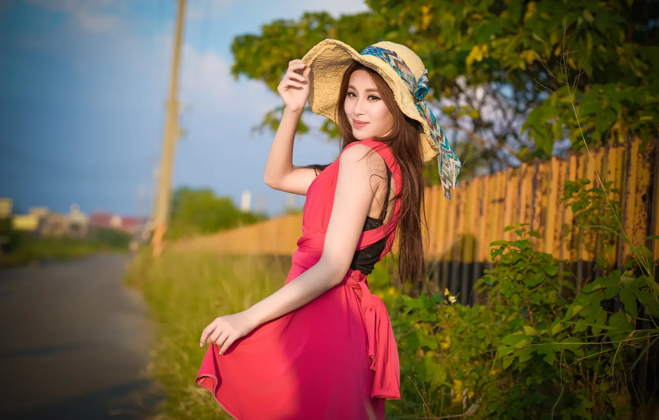 Фото обои лето, девушка, азиатка