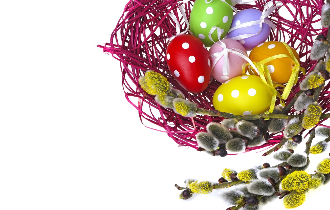 Фото обои яйца, colorful, пасха, верба, eggs, easter, willow twig