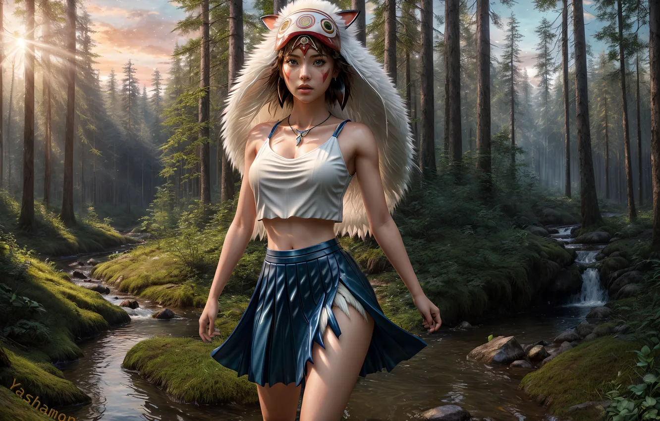 Фото обои girl, nature, indian, AI Art