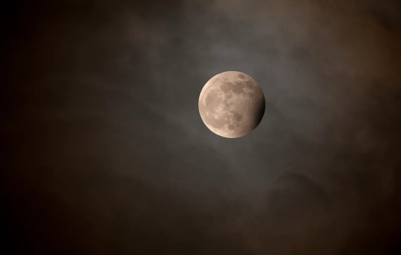 Фото обои облака, ночь, луна
