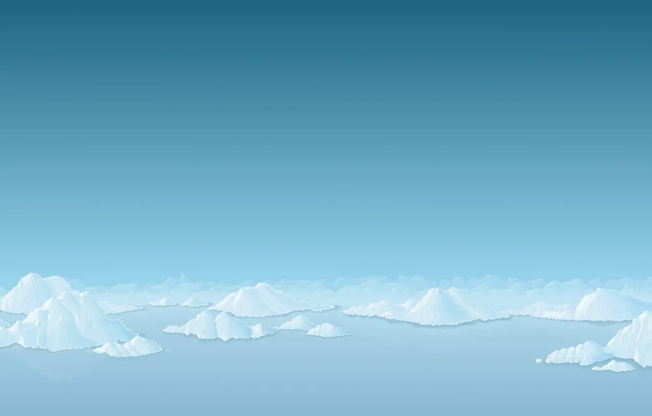 Фото обои снег, синий, Минимализм