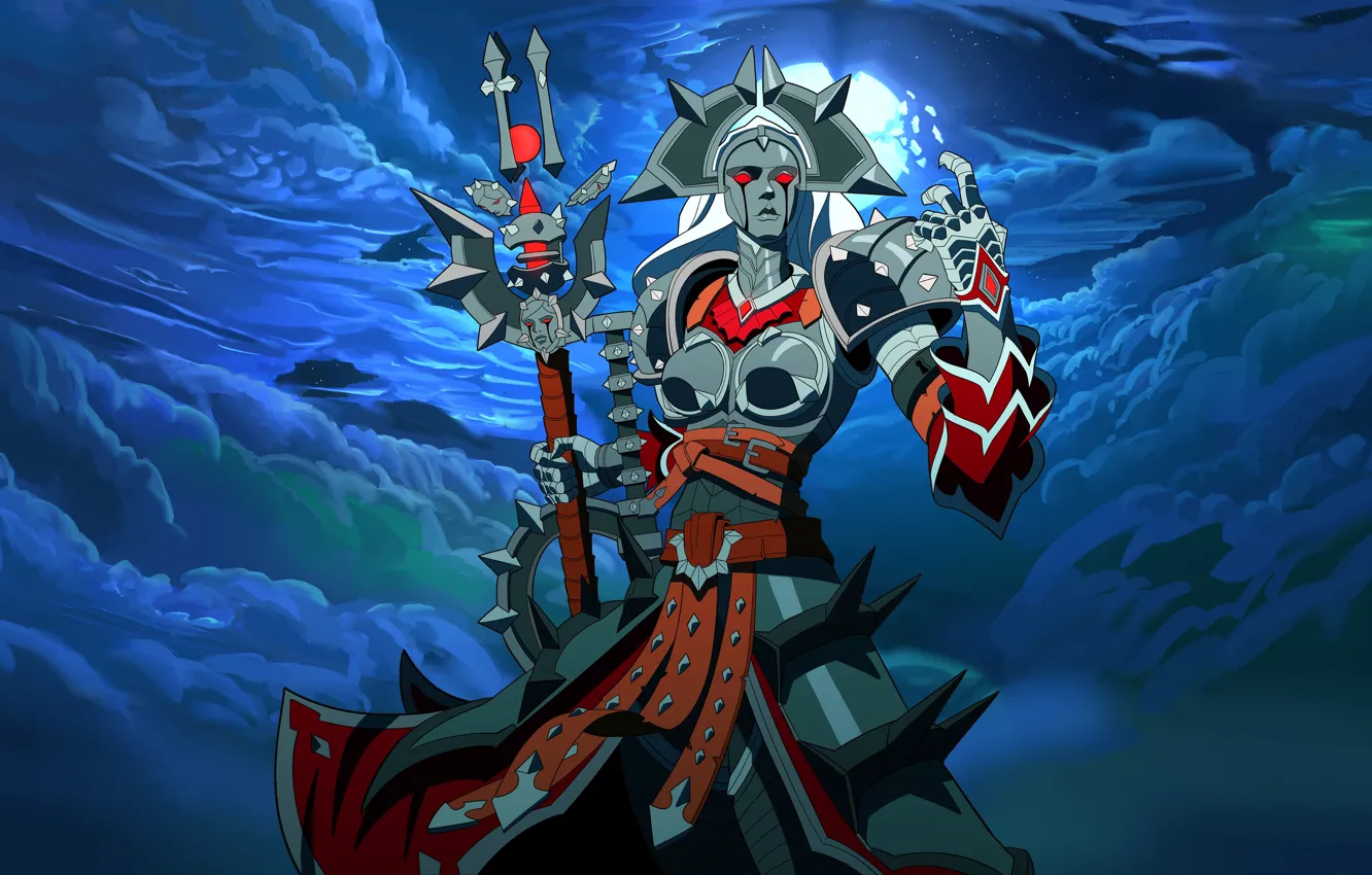 Фото обои тучи, игра, божество, Paladins