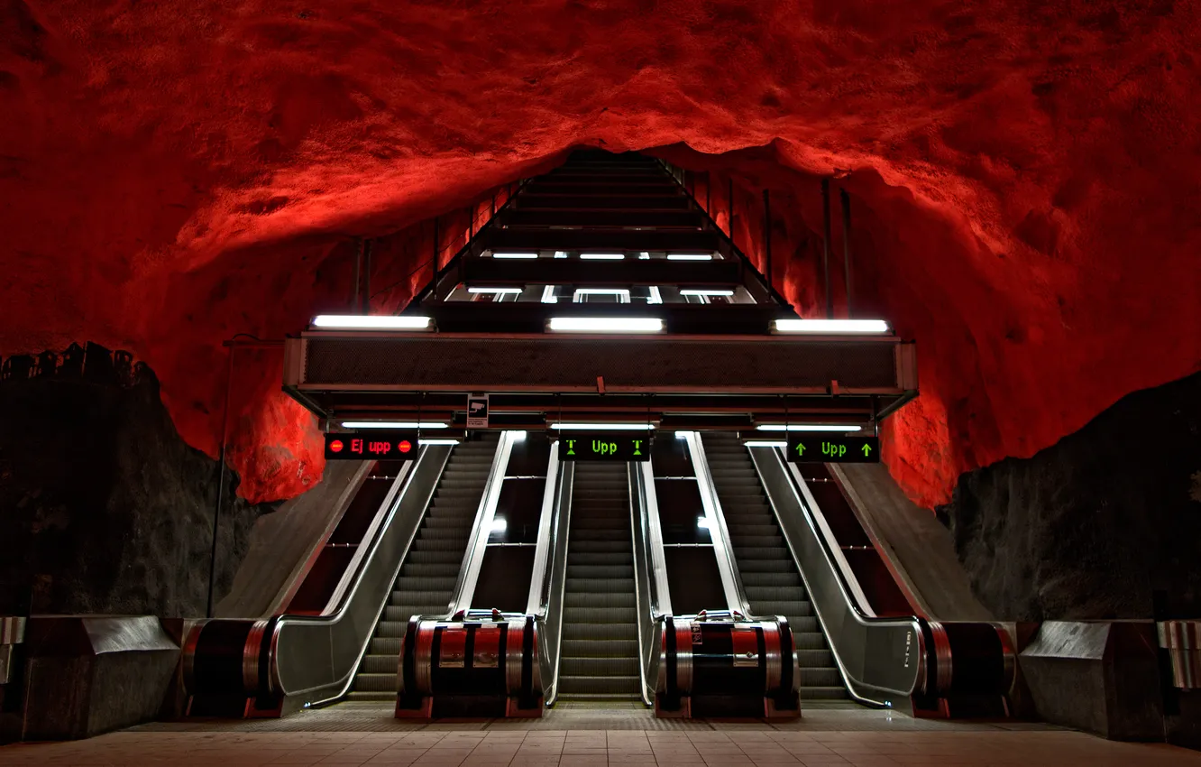 Фото обои Стокгольм, Швеция, Sweden, Stockholm, Стокгольмский метрополитен, Stockholms tunnelbana