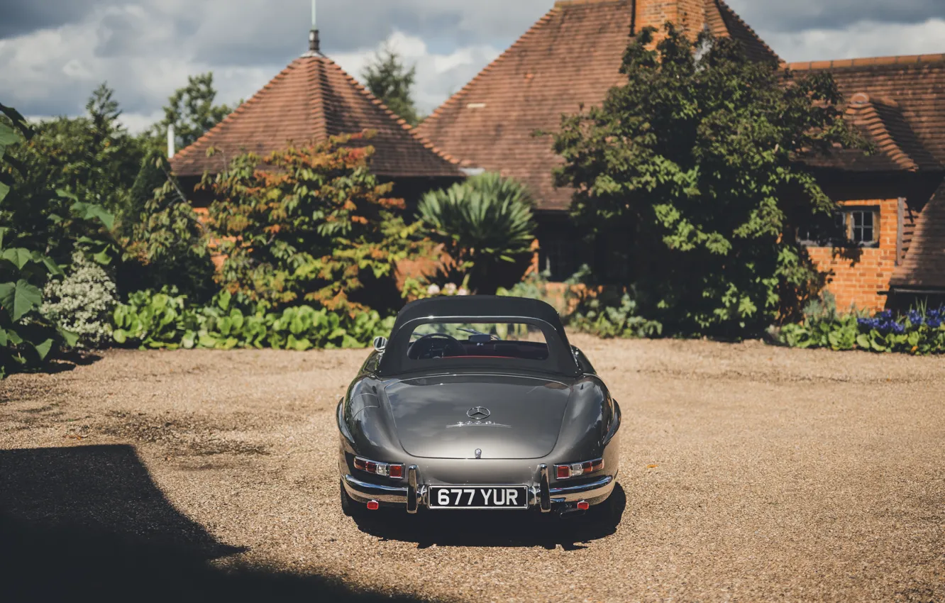 Фото обои Mercedes-Benz, 1957, 300SL, rear view, Mercedes-Benz 300 SL Roadster