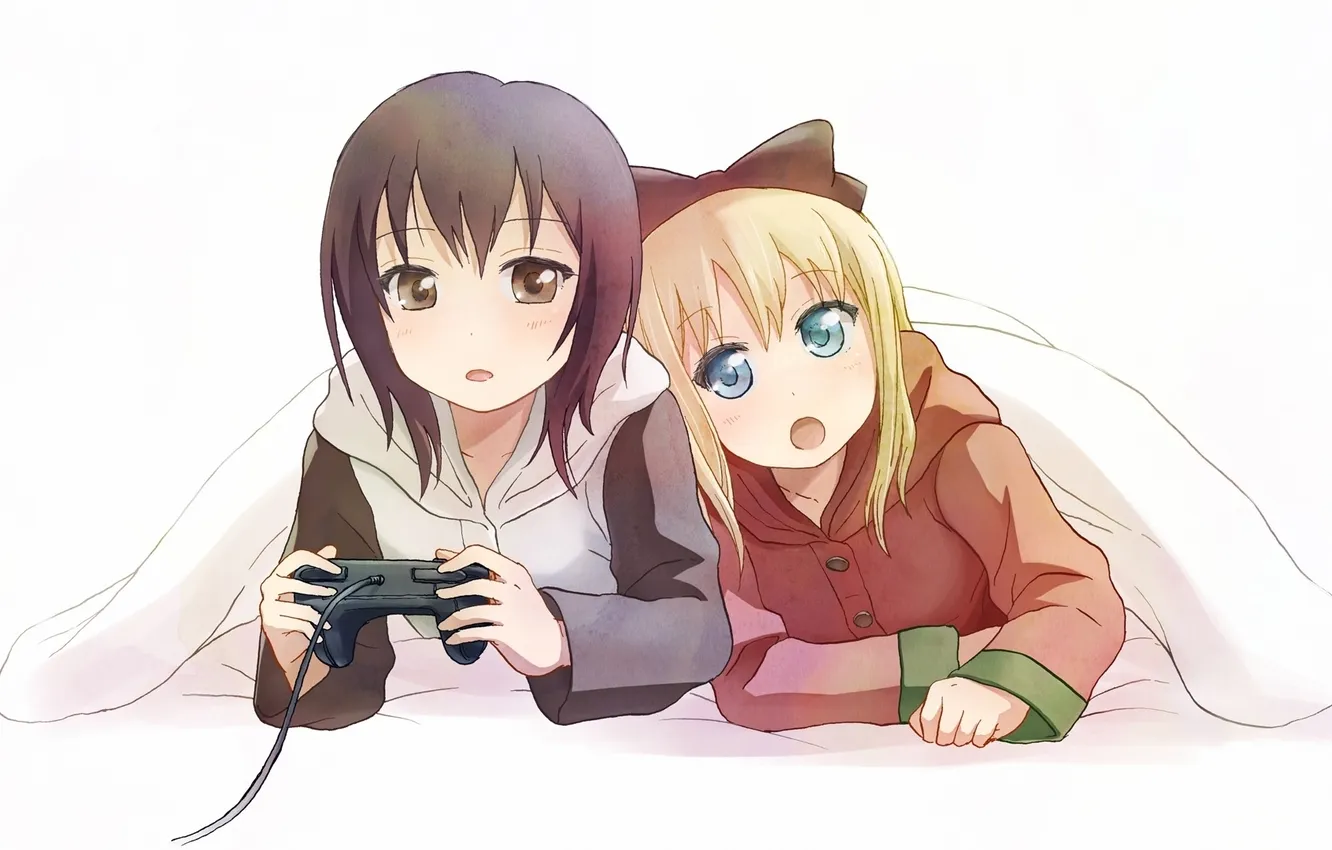 Фото обои игра, аниме, арт, джойстик, yuruyuri, Toshinou Kyouko, Funami Yui