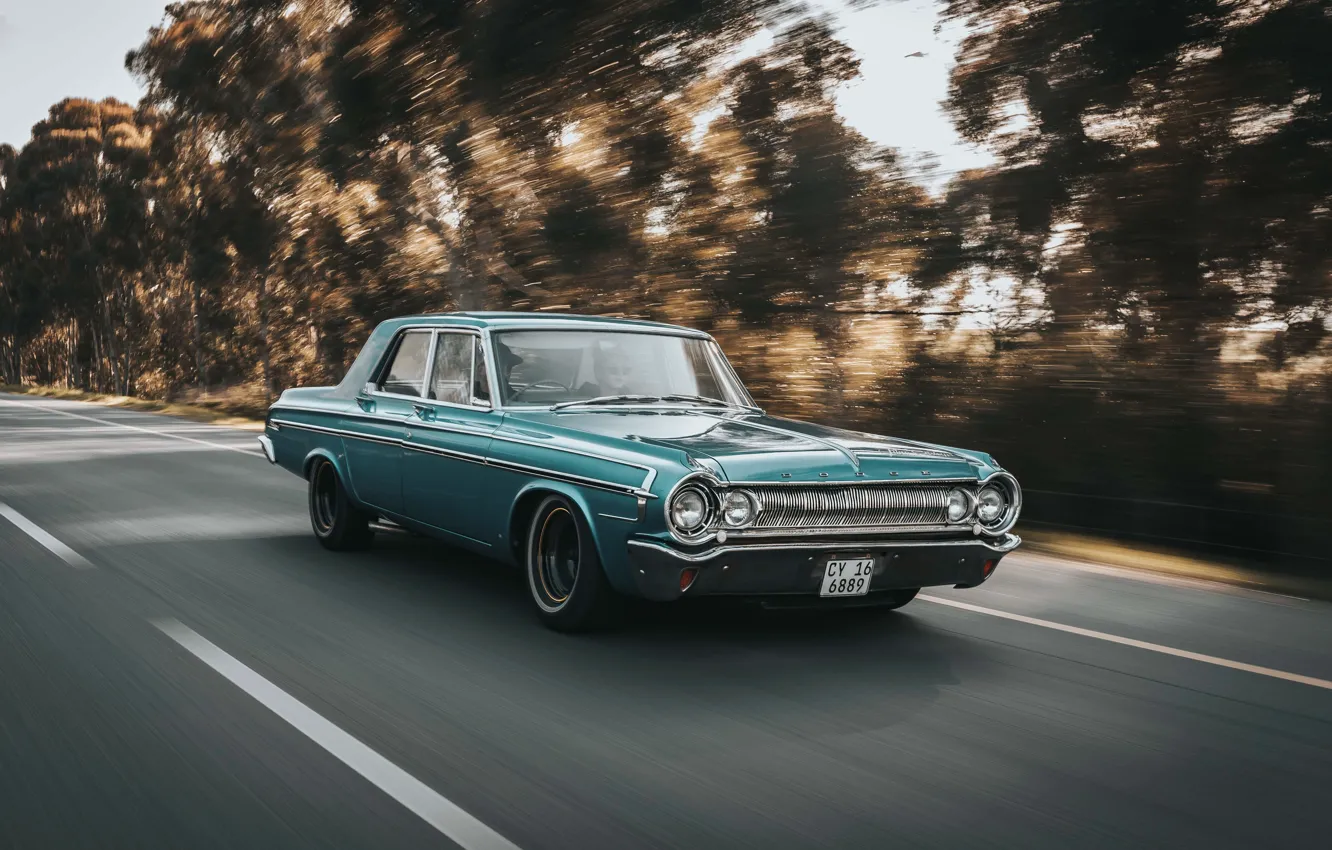 Фото обои Dodge, Street, Trees, Sun Goes Down, Old Timer, Cruising, Wade Lambert