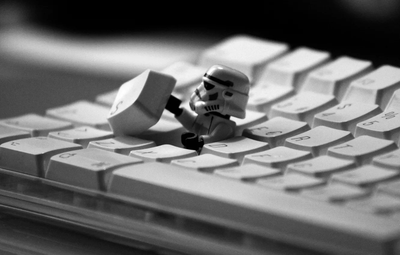 Фото обои клавиатура, star wars, клон