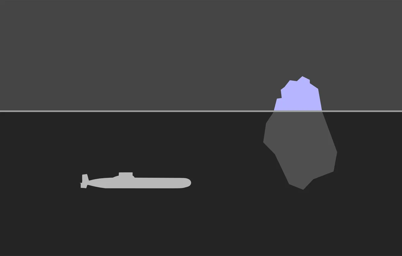 Фото обои айсберг, субмарина, подводная лодка