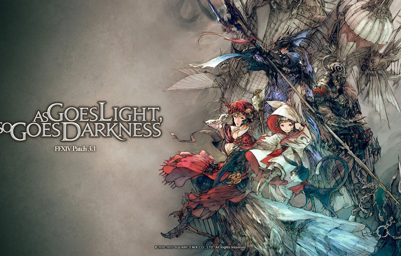 Фото обои game, Final Fantasy, armor, weapon, anime, MMORPG, gir, Final Fantasy XIV