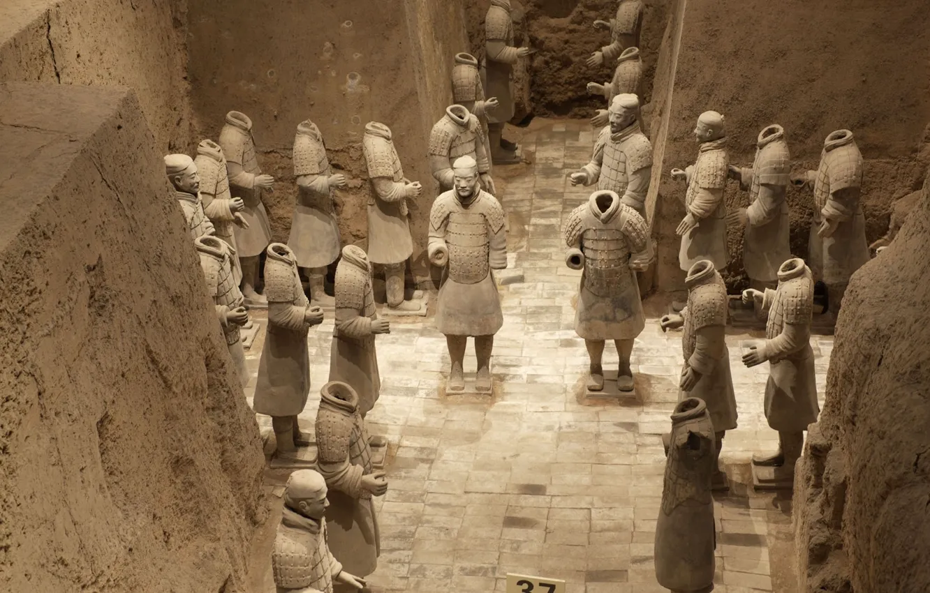 Фото обои stone, people, china, crowd, army of stone, sculpture