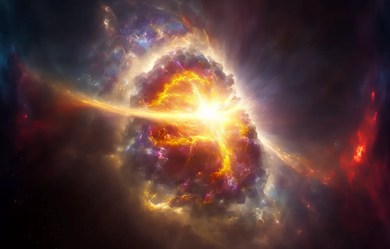 Фото обои космос, туманность, вселенная, AI искусство