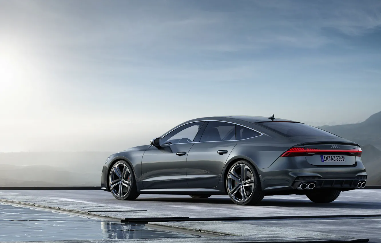 Фото обои Audi, сзади, вид сбоку, Audi A7, 2019, S7 Sportback