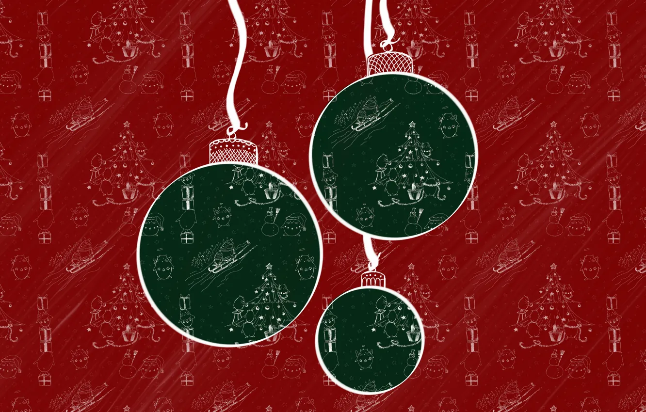 Фото обои шары, текстура, Новый Год, Рождество, паттерн, украшение, Christmas, New Year