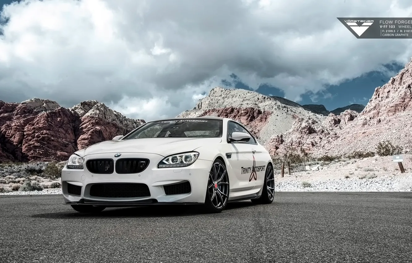 Фото обои BMW, Vorsteiner, Style, White, Tuning, Aero, BMW M6, 2015