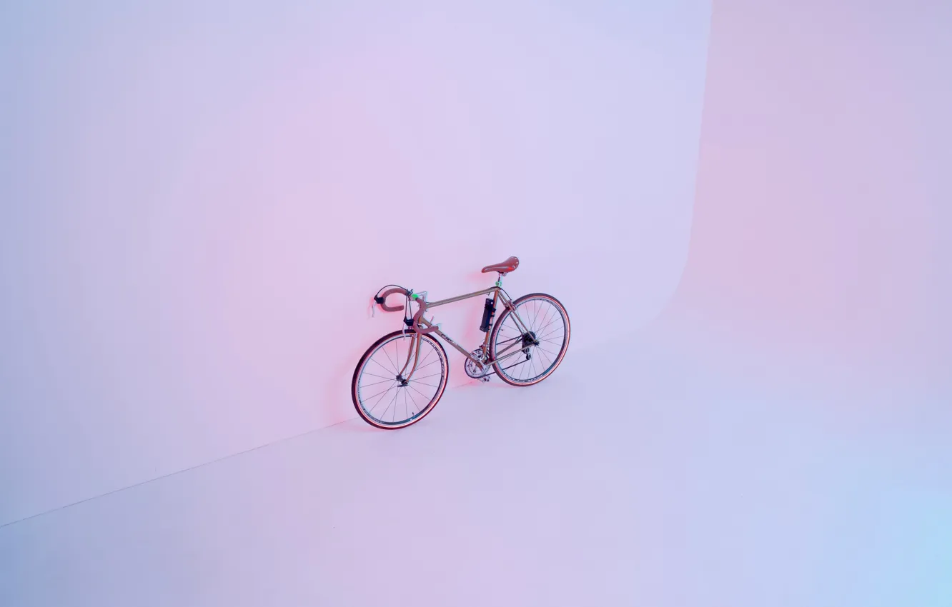 Фото обои велосипед, стена, угол