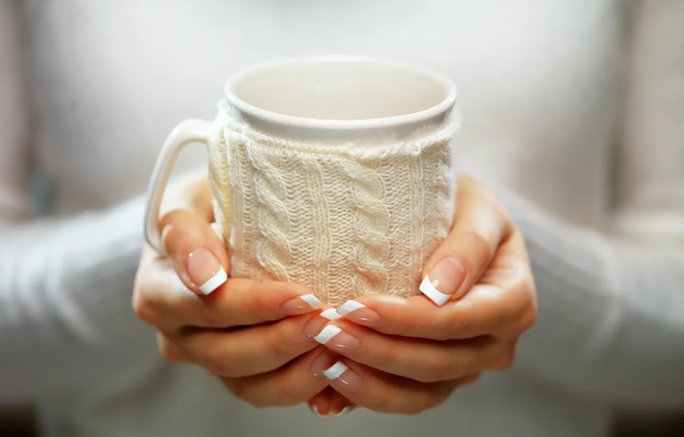 Фото обои зима, руки, кружка, winter, cup, какао, drink, hands